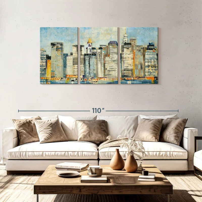 'Waterfront Skyline, 39" H x 80" W