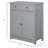 Kleankin Bathroom Floor Cabinet, Wooden Bathroom Cabinet With 2 Doors, 2 Drawers And Adjustable Shelf, Freestanding Storage Cabinet For Bathroom, Grey