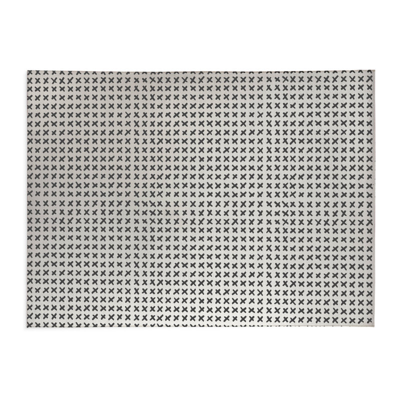 Tapis de bureau Cross Cross, L 6 pi x L 4 pi, Ivoire, gris anthracite