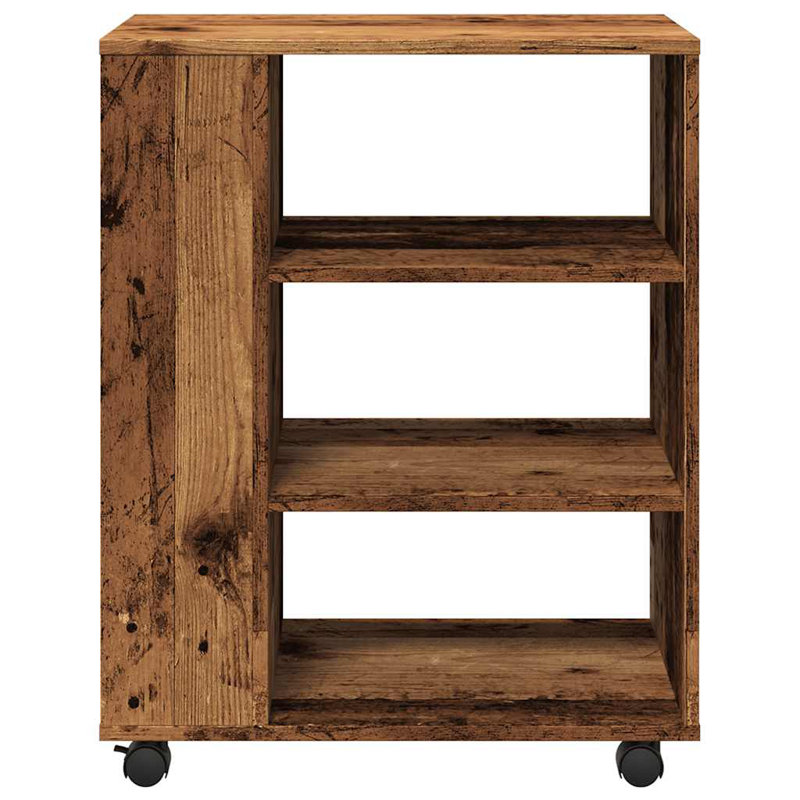 Ayaru 60cm Wide Mobile File Cabinet, Old Wood