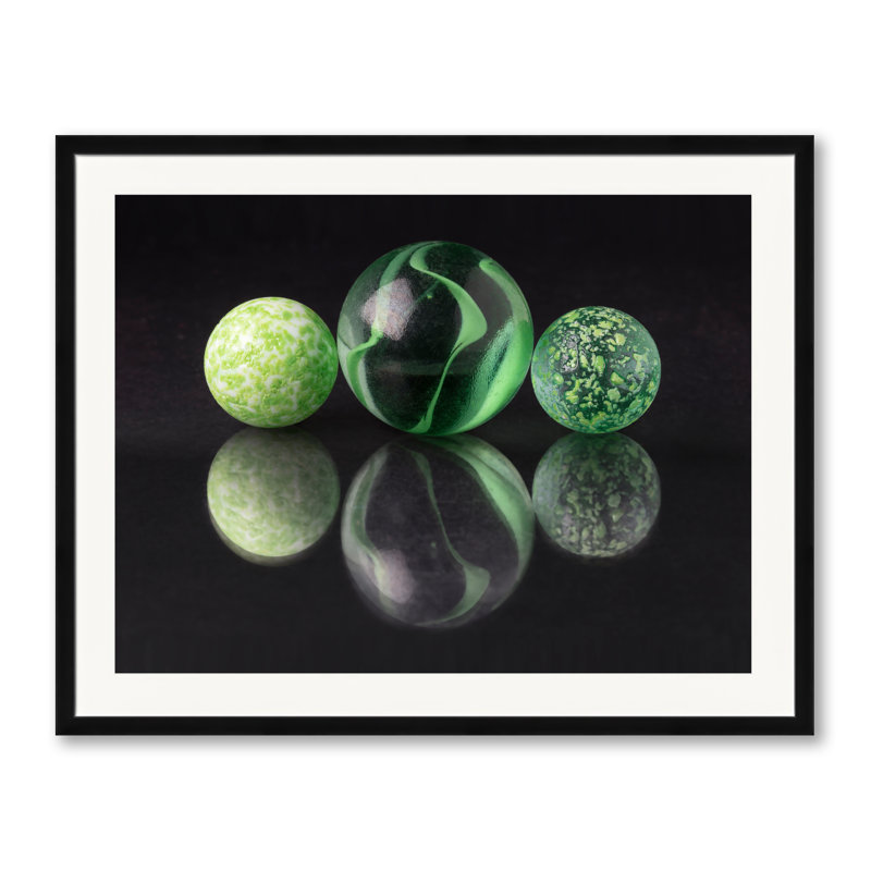 Marbles Print by Philippe Monthoux, Black Single Picture Framed Paper, 24" H x 30" W
