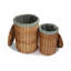 Wicker 2 Piece Round Laundry Basket Set With Lining-1535158125
