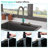 Drop In Waterfall Kitchen Sink - 33"X22" Composite Granite Quartz Single Bowl Workstation Kitchen Sink With Pull-Out Faucet-117060718