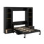 Grand lit plateforme escamotable avec tablette, armoires latérales, DEL et tiroirs-1171713207
