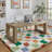 Celi Modern Checkered Shag Area Rug With Non-Slip Backing-567714517-544469202