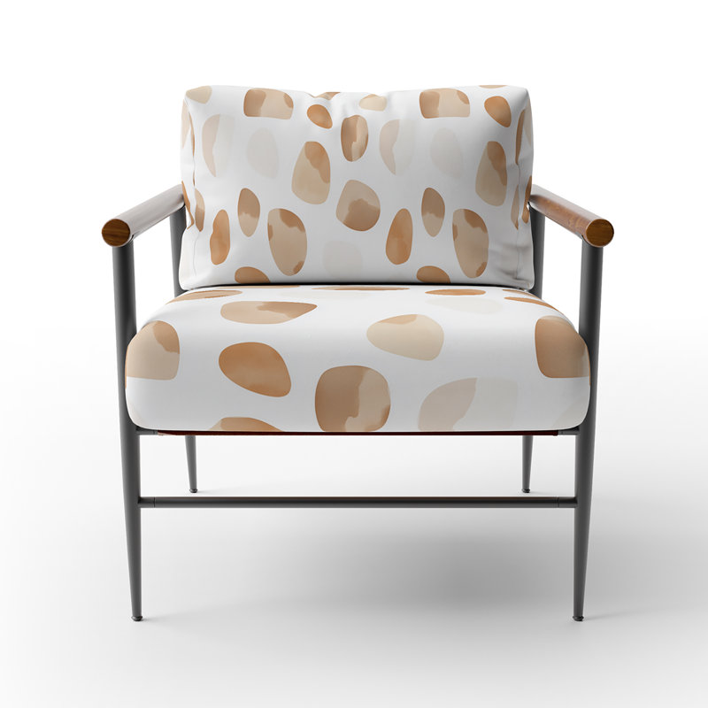 Chaise rembourrée Modern, Accoudoirs ronds
