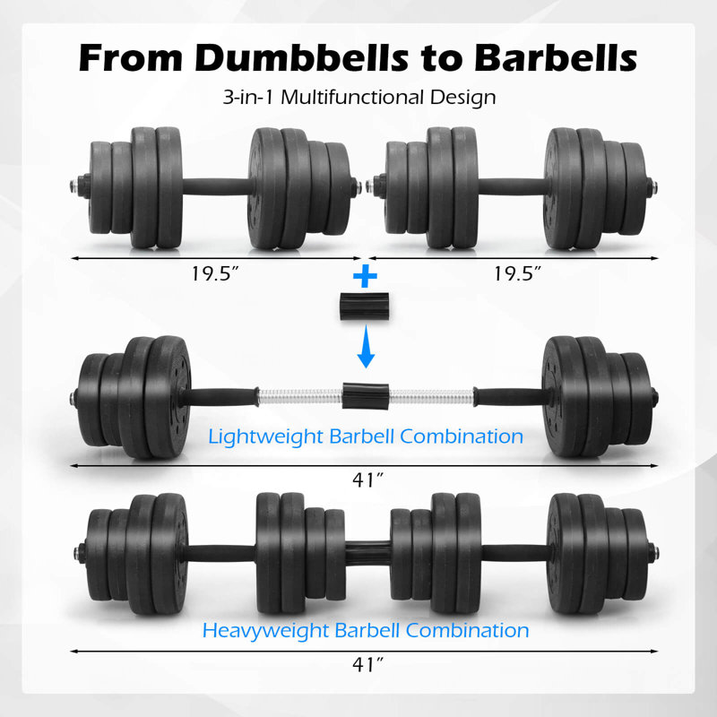 66 LB Dumbbell Weight Set Fitness 16 Adjustable Plates Workout - Image 3