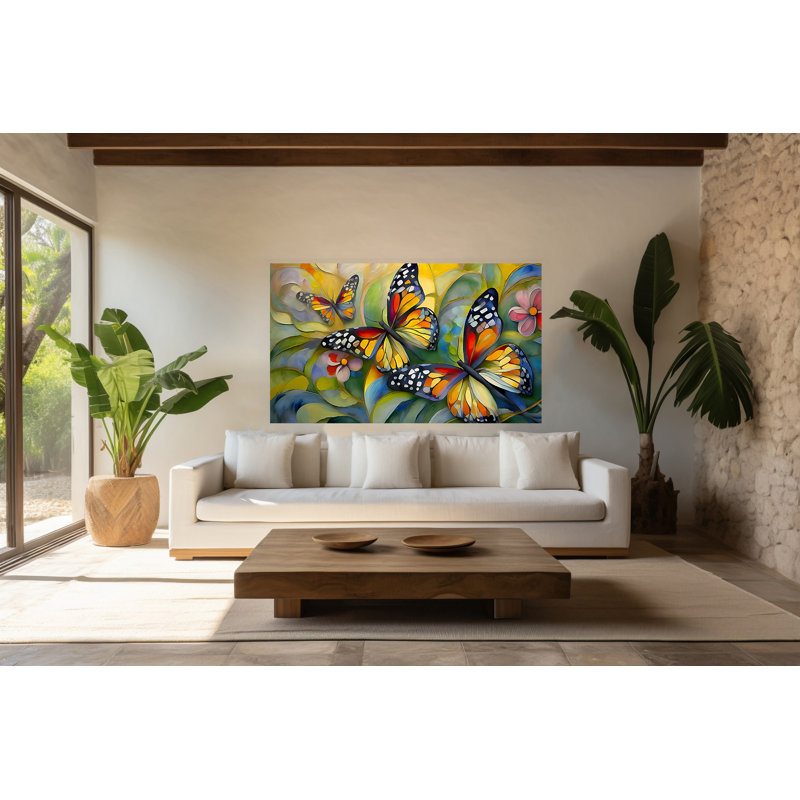 Jardin des papillons II, H 20 po x l 30 po