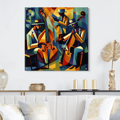 «Jazz Performance On Stage II - Music Jazz Acrylique, art mural moderne