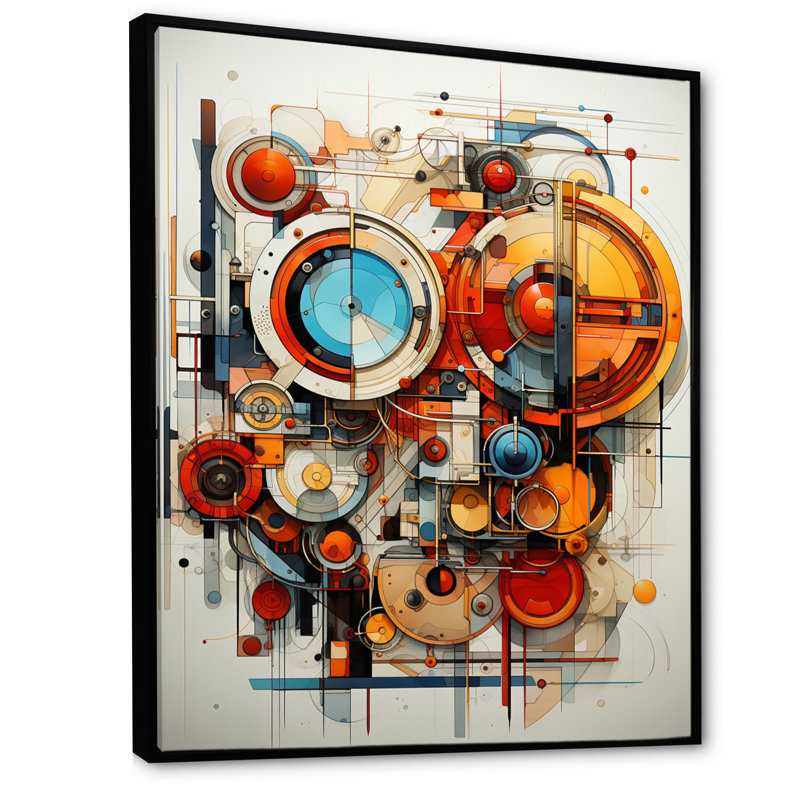 «Constructivism Dynamic Assemblage Geometric I», reproduction d'art sur toile, Noir, H 32 po x l 16 po x P 1 po