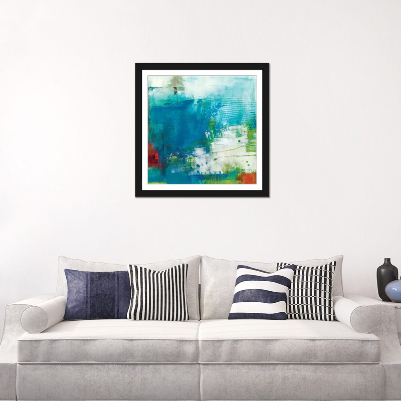 «Hey Day III», reproduction sur toile, H 16 po x l 16 po x P 1 po, Papier avec cadre noir, Blanc