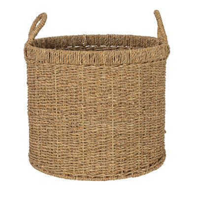 Round Seagrass Basket with Handles