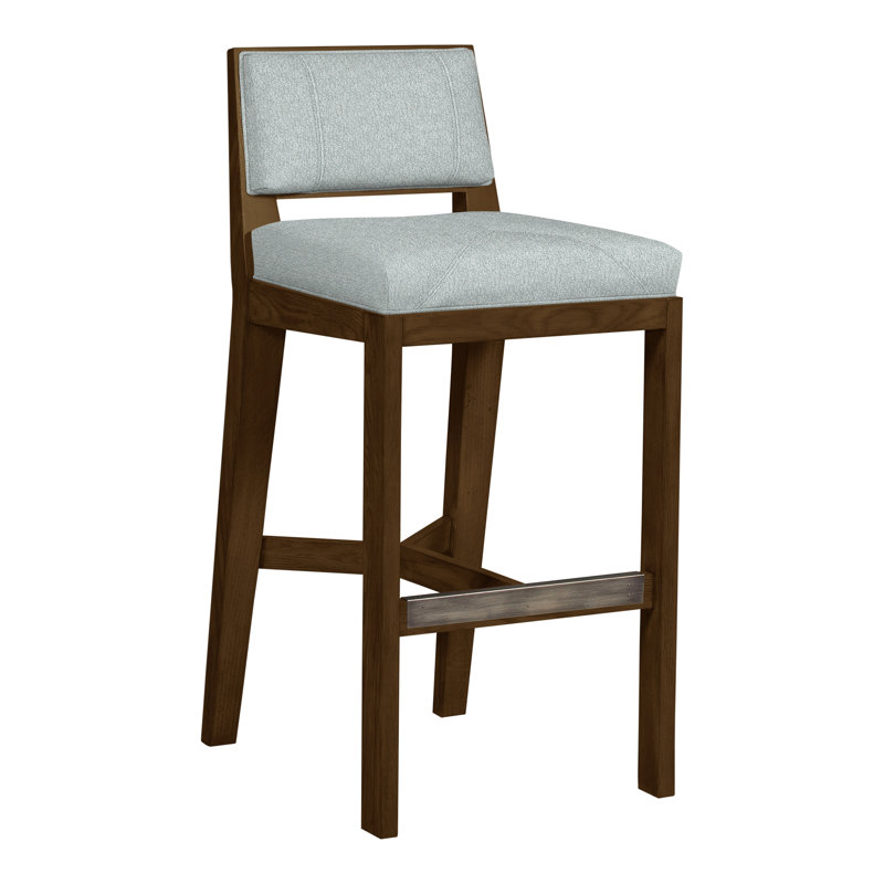 Scoville By Thom Filicia Upholstered Counter Stool with Solid Wood Frame, Ian Haze, Navajo