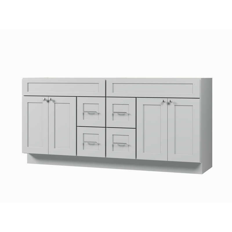 72 " Double Bathroom Vanity Base, Gray
