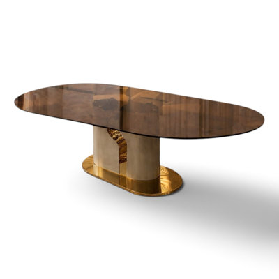 Infinity Oval Glass Dining Table