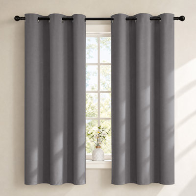 Bedroom Room Darkening Curtains Triple Weave Microfiber Grommet Top Thermal Insulated Solid Room Darkening Panels/Drapes for Living Room