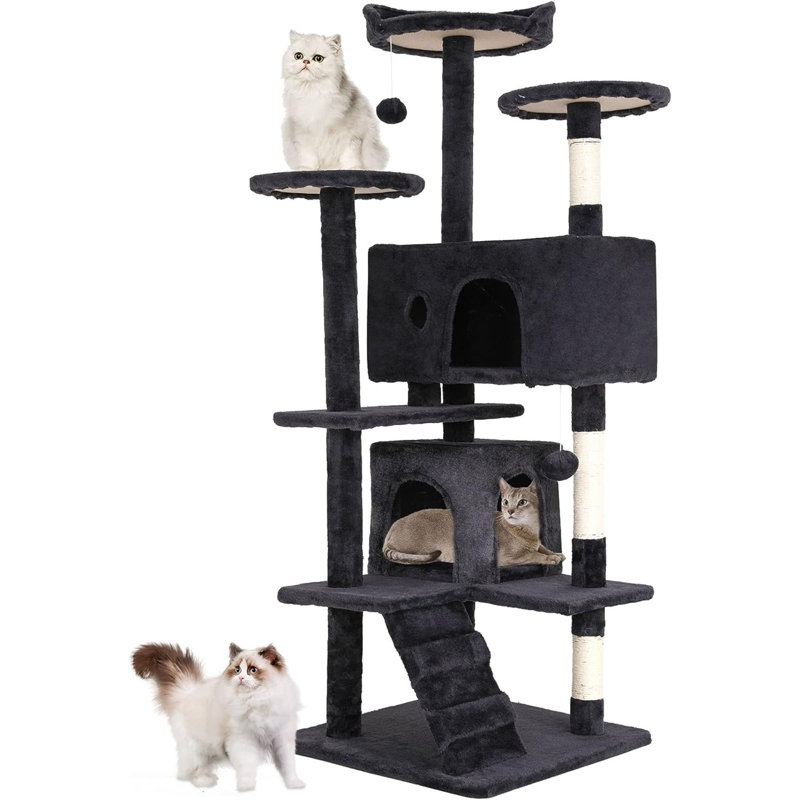 Tour pour arbre à chat Derrell, Gris foncé, H 54 po x l 20 po x P 20 po
