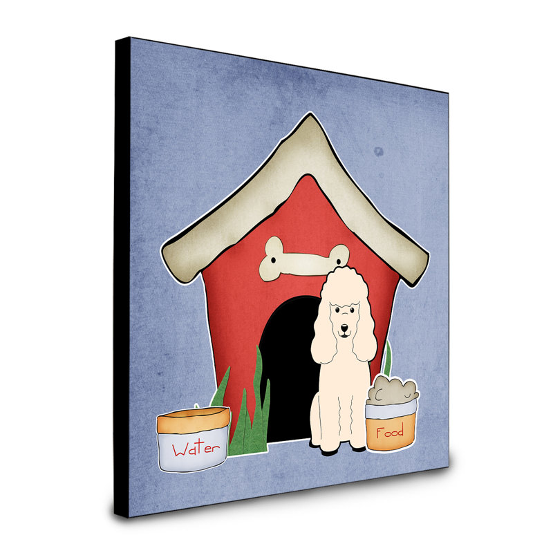 Panneau mural d’art collection dog house Scarvinia, Caniche blanc