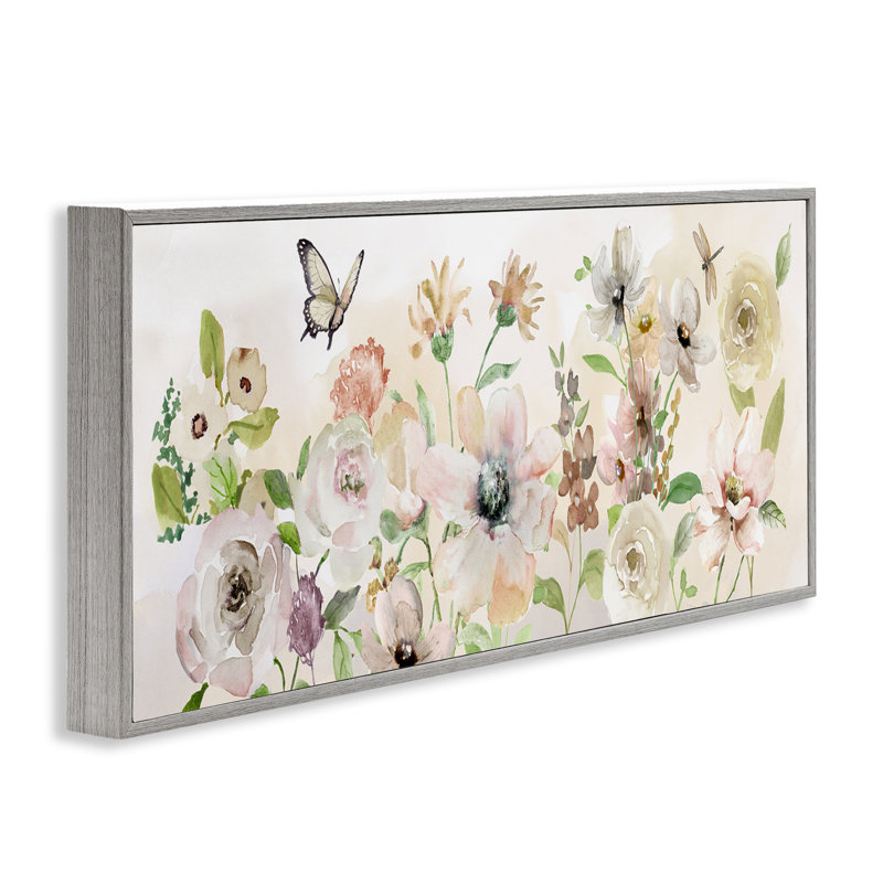 Art, estampe numérique, volutes, insectes et fleurs, Estampe numérique Farmhouse, H 10 po x l 24 po
