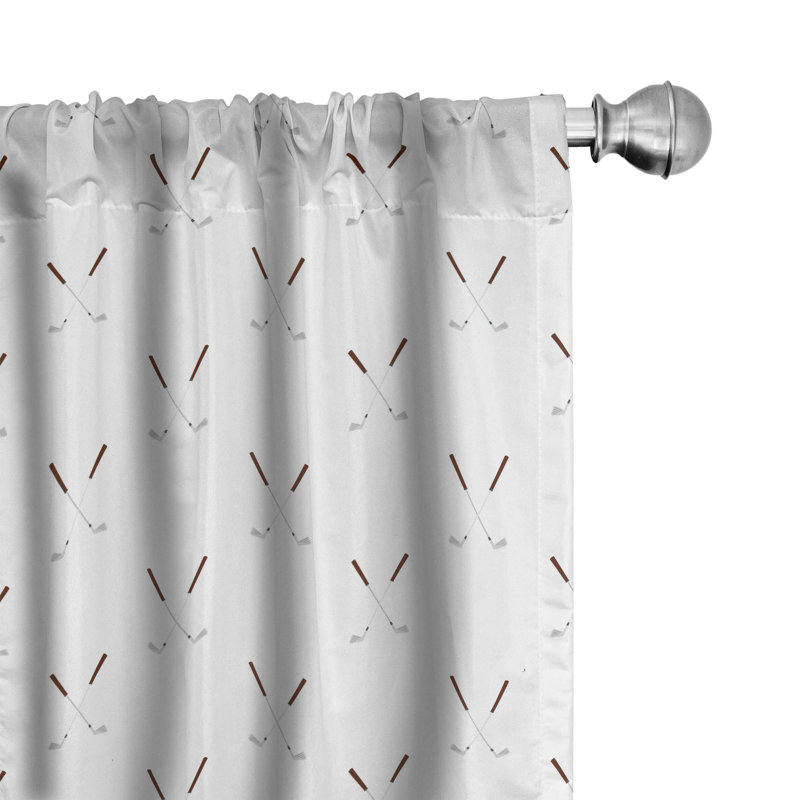 Golf Semi-Sheer Rod Pocket Curtain Panels, 28" x 63"