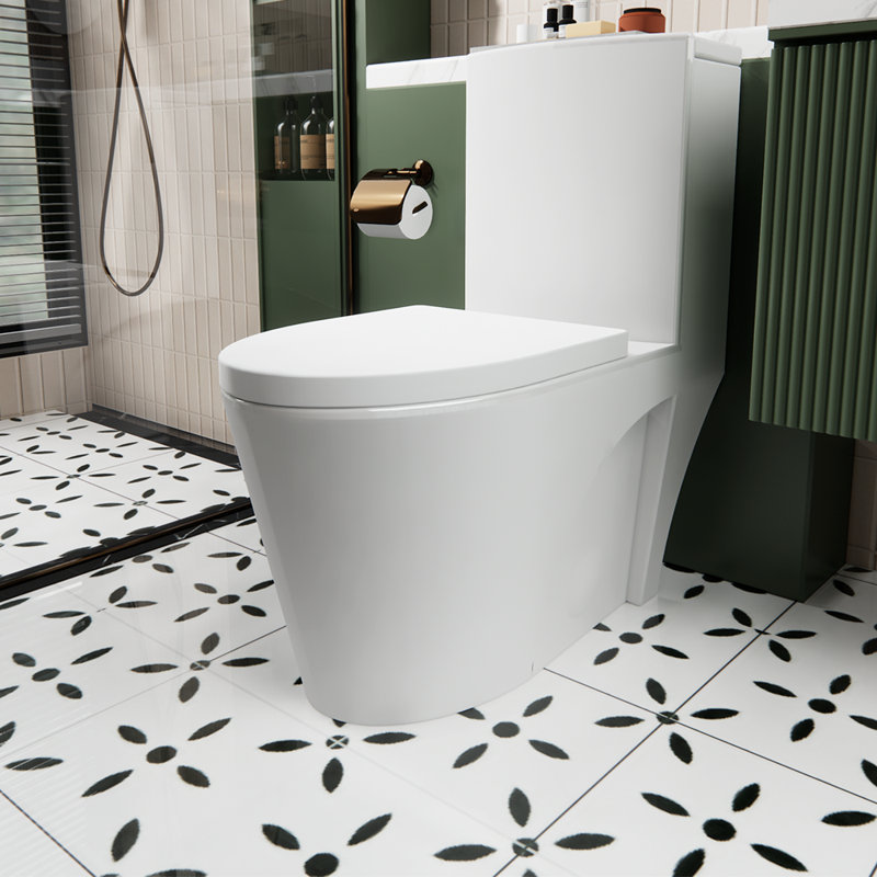 Toilette à double chasse blanche avec siège inclus