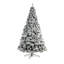 Sapin de Noël floqué avec lumières DEL-1816226954
