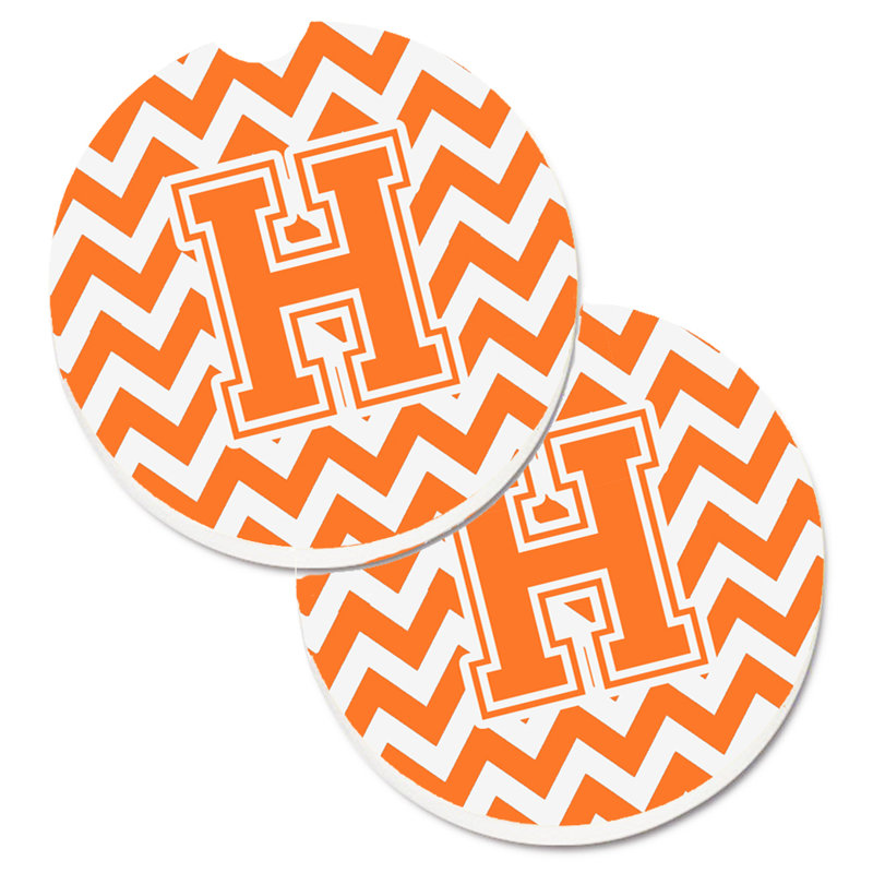 Sous-verre pour voiture, H, Blanc / orange
