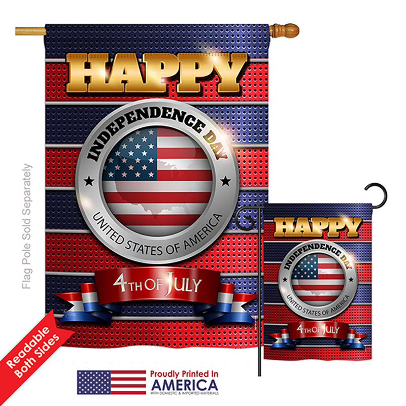 Double Sided Polyester Independence Day Garden Flag