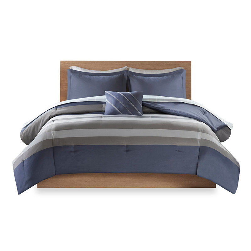 Casual Striped Comforter Set with Complete Sheet Collection
