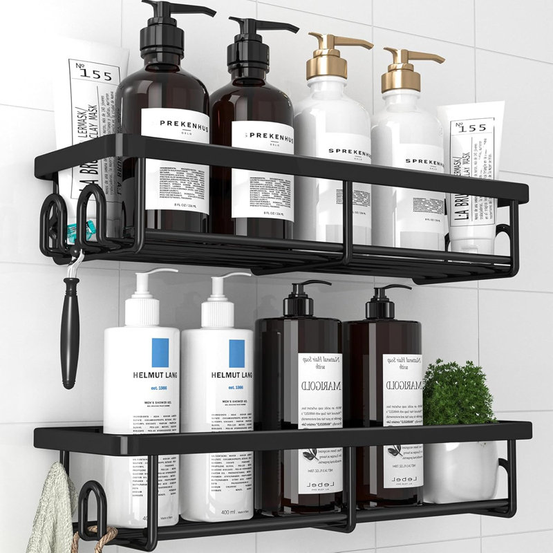 Wall Mounted Required Shower Caddy, Black