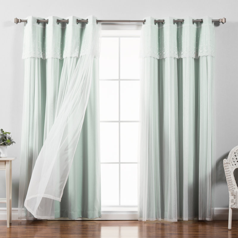 Paire de rideaux obscurcissant et isolant avec œillets Crenshaw, Menthe, L 52 po x H 84 po