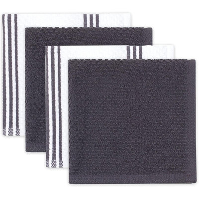9-piece Gray Cotton Kitchen Towel Set