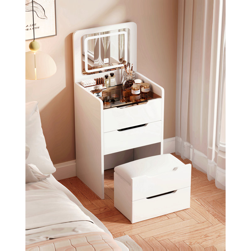 (48Cm) Meuble-lavabo 3 en 1 avec miroir Plip, Blanc