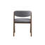 Ensemble de 2 chaises d'appoint en tissu gris et finition noyer