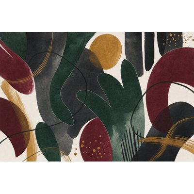 Abstract Wallpaper Dark Geometric Shapes Wall Mural