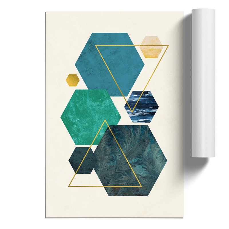 Mopdern Shapes No.1 - Unframed Graphic Art, 30cm H x 21cm W x 0.1cm D