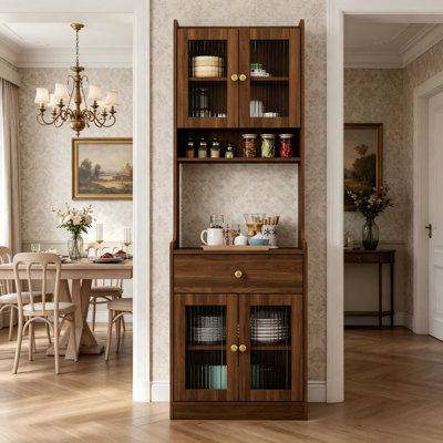 Clapier StowSlim Farmhouse avec support pour micro-ondes et buffet autoportant
