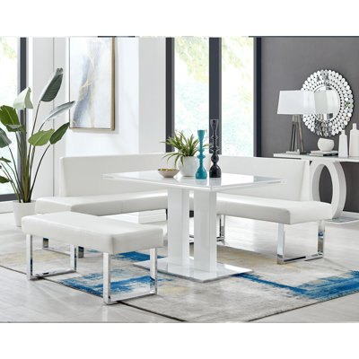 Caiti 3 Piece Rectangular Dining Set with Corner Nook