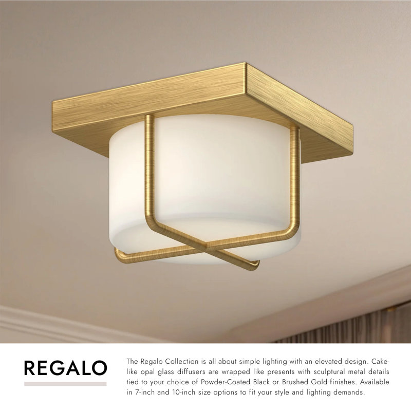 Regalo 1 - Light LED Flush Mount, Black, 4" H x 7.13" W x 7.13" D