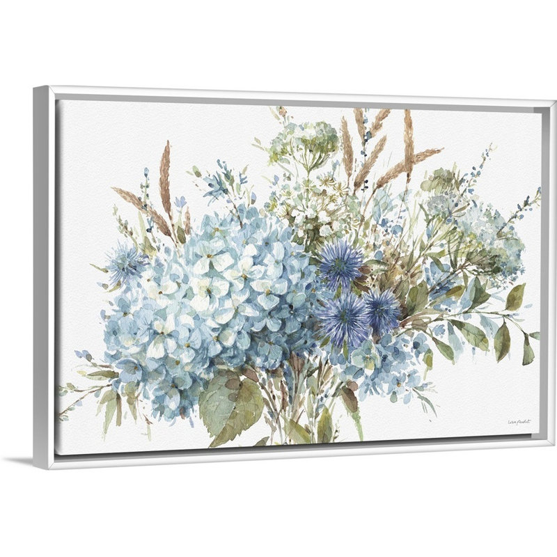 «Bohemian Blue 01 Landscape» par Lisa Audit, reproduction d'art sur toile, Toile blanche encadrée