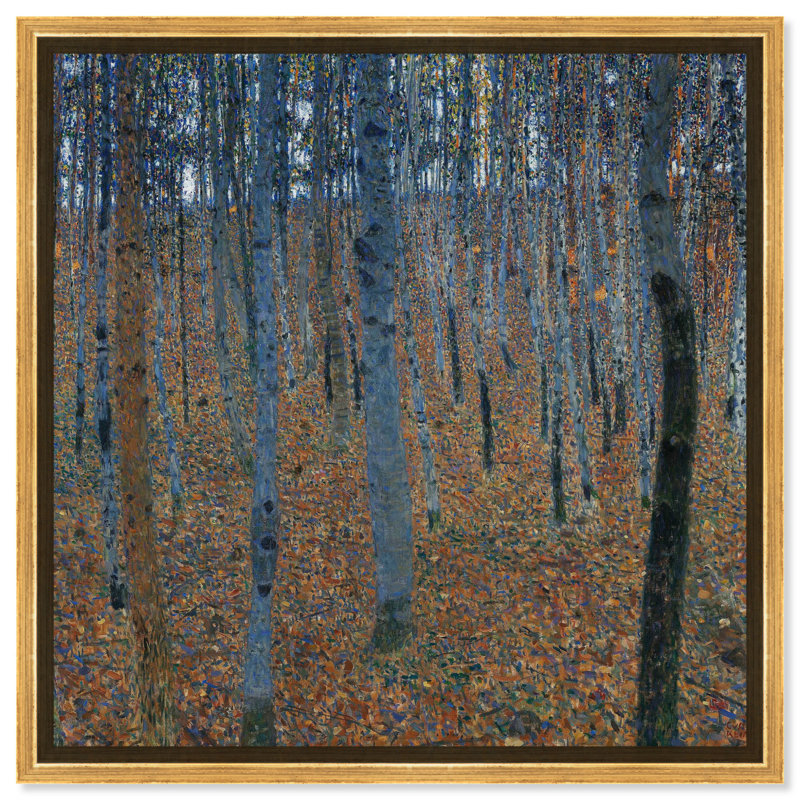 «Beech Grove I», art mural rétro sur un paysage côtier par Art Remedy, H 25 po x l 25 po, Cadre noir