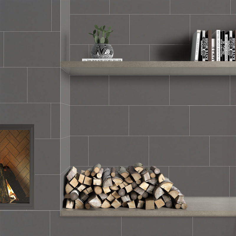 True Story 12'' W x 24'' L Porcelain Throughbody Singular Tile, Steel