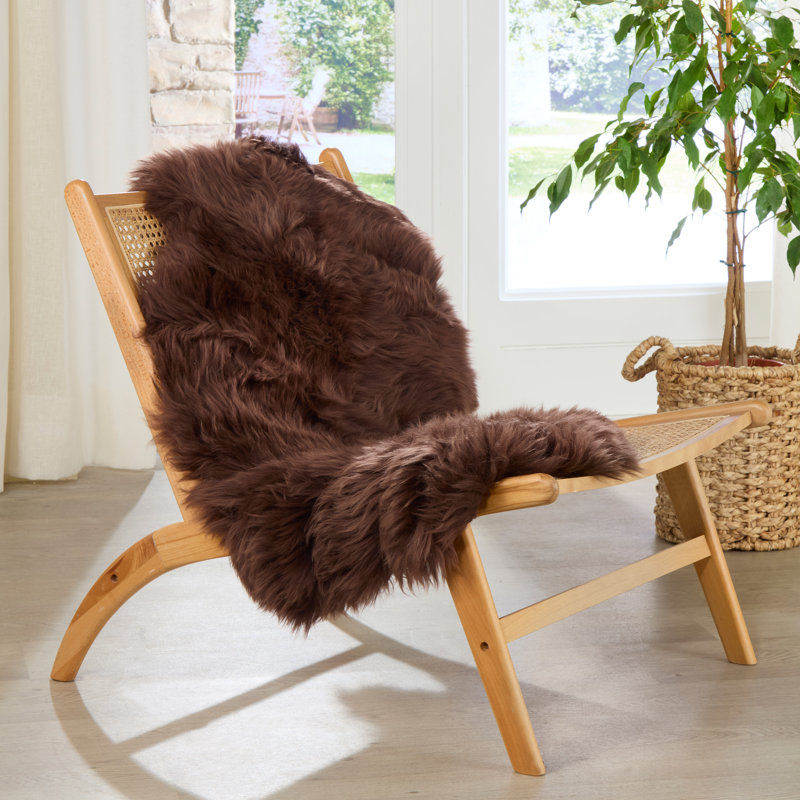 Oquinn Solid Colour Sheepskin 120cm X 60cm Area Rug