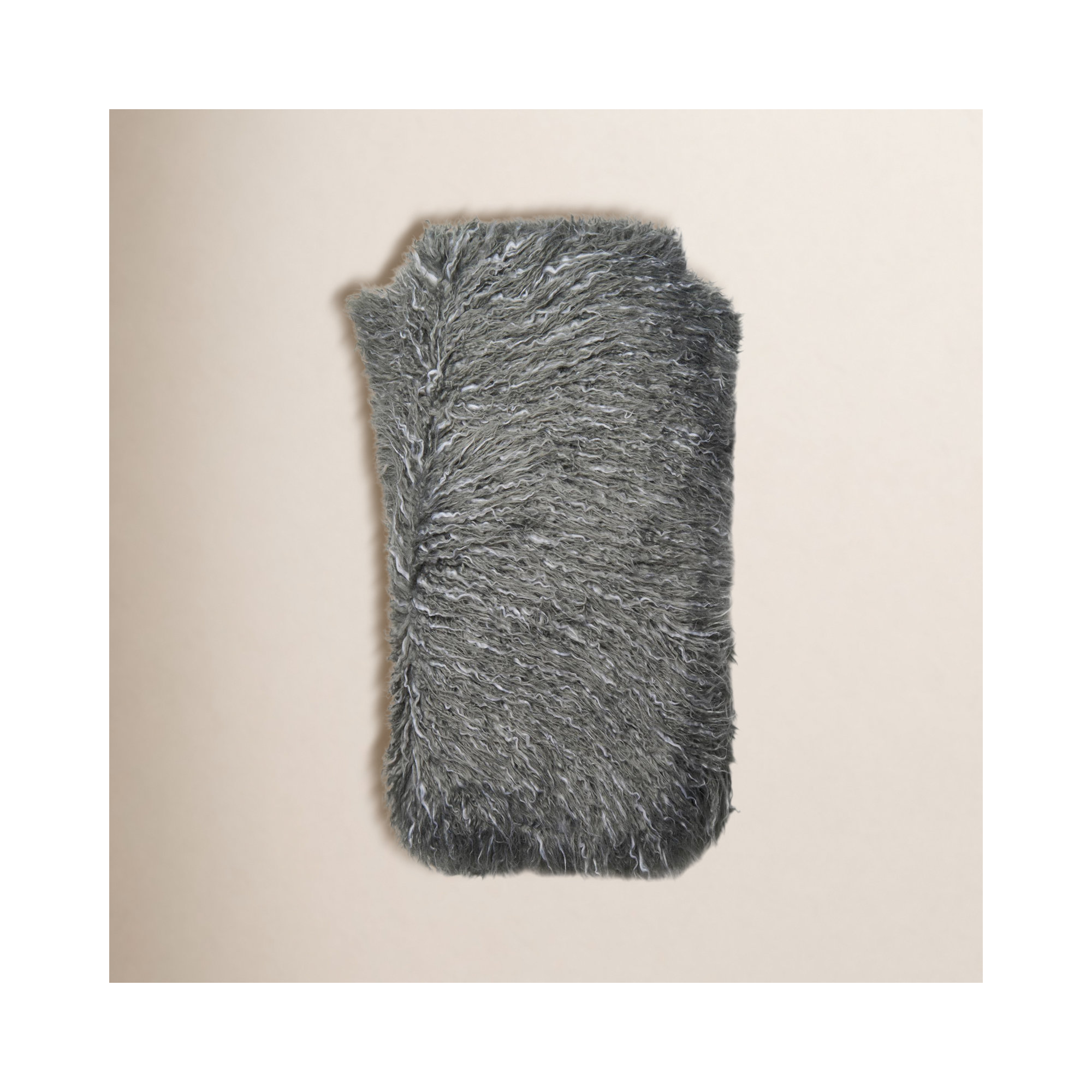 Rooke Faux Fur Woven Throw Blanket, Gray