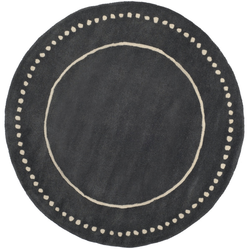 Cruz Hand Tufted Wool Solid Color Rug, Round 3'