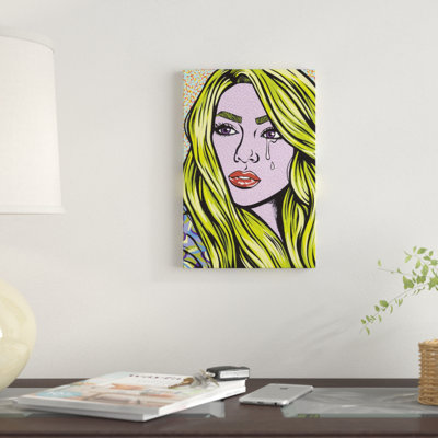 «Blonde Crying Comic Girl», impression sur toile