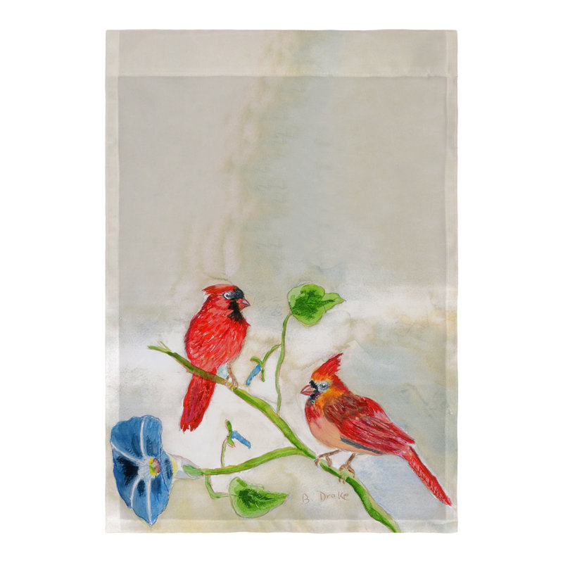 Drapeau de jardin en polyester 1 face Cardinals, H 18 po x l 12,5 po