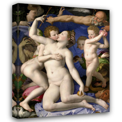 "Venus, Cupid, Folly and Time" by  Agnolo Bronzino - Gallery Wrap Canvas Wall Art