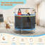 Trampoline multifonctionnel pour enfants | Transat intérieur 60 "| Cadre en acier haute résistance | Capacité de 500 lb | Trampoline de sécurité bleu et noir avec hamac, panier de basketball et sac de boxe-120339089
