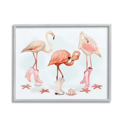 Flamants roses minimalistes encadrés par Ziwei Li